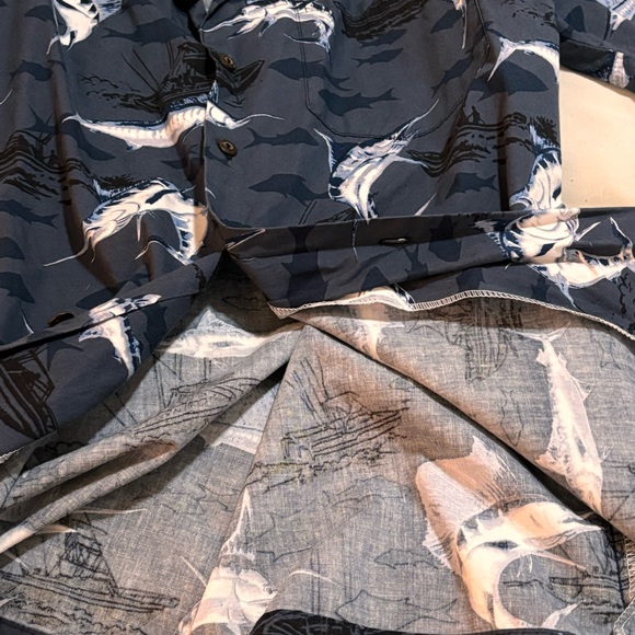 Pacific Legend Apparel Hawaiian Shirt Marlin Fishing Schooner Size Medium - Picture 6 of 10